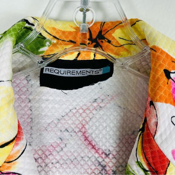 Vintage white pink tropical floral quilted lightweight office jacket medium - Picture 4 of 6